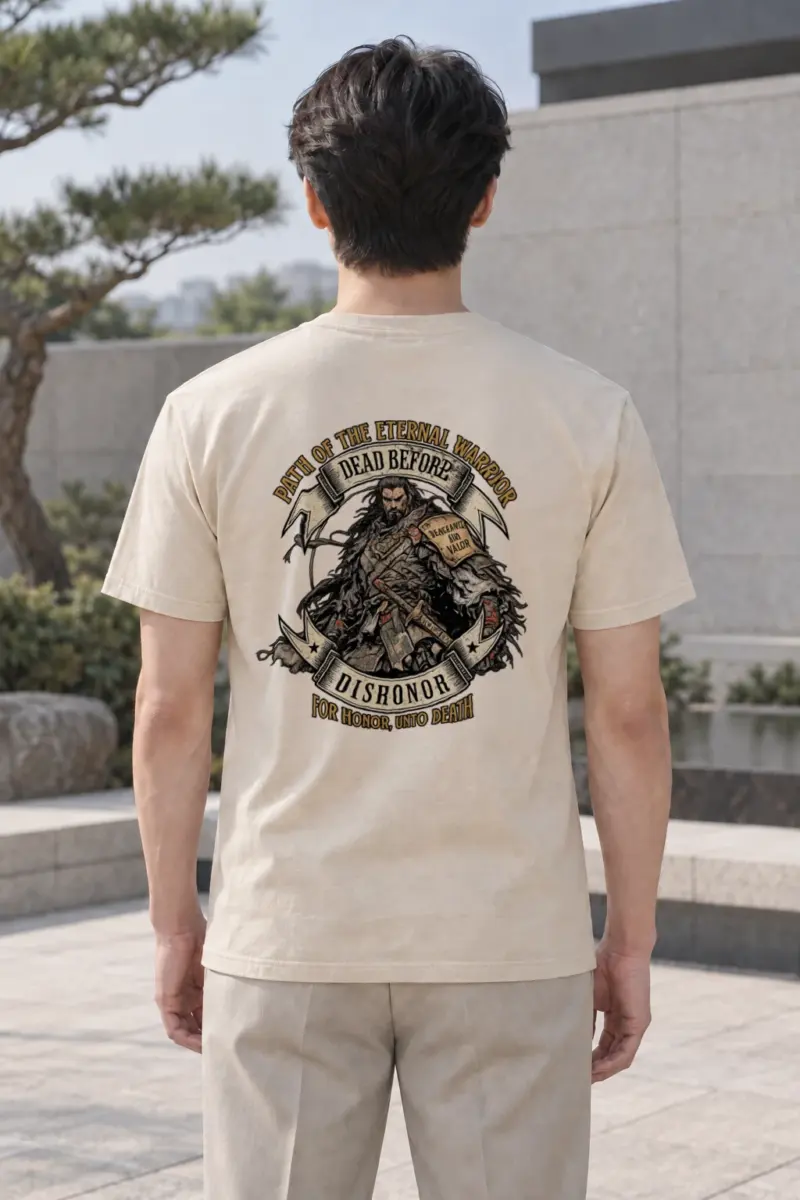 "Path Of The Eternal Warrior" Heavyweight Unisex Crewneck T-shirt | Gildan 5000