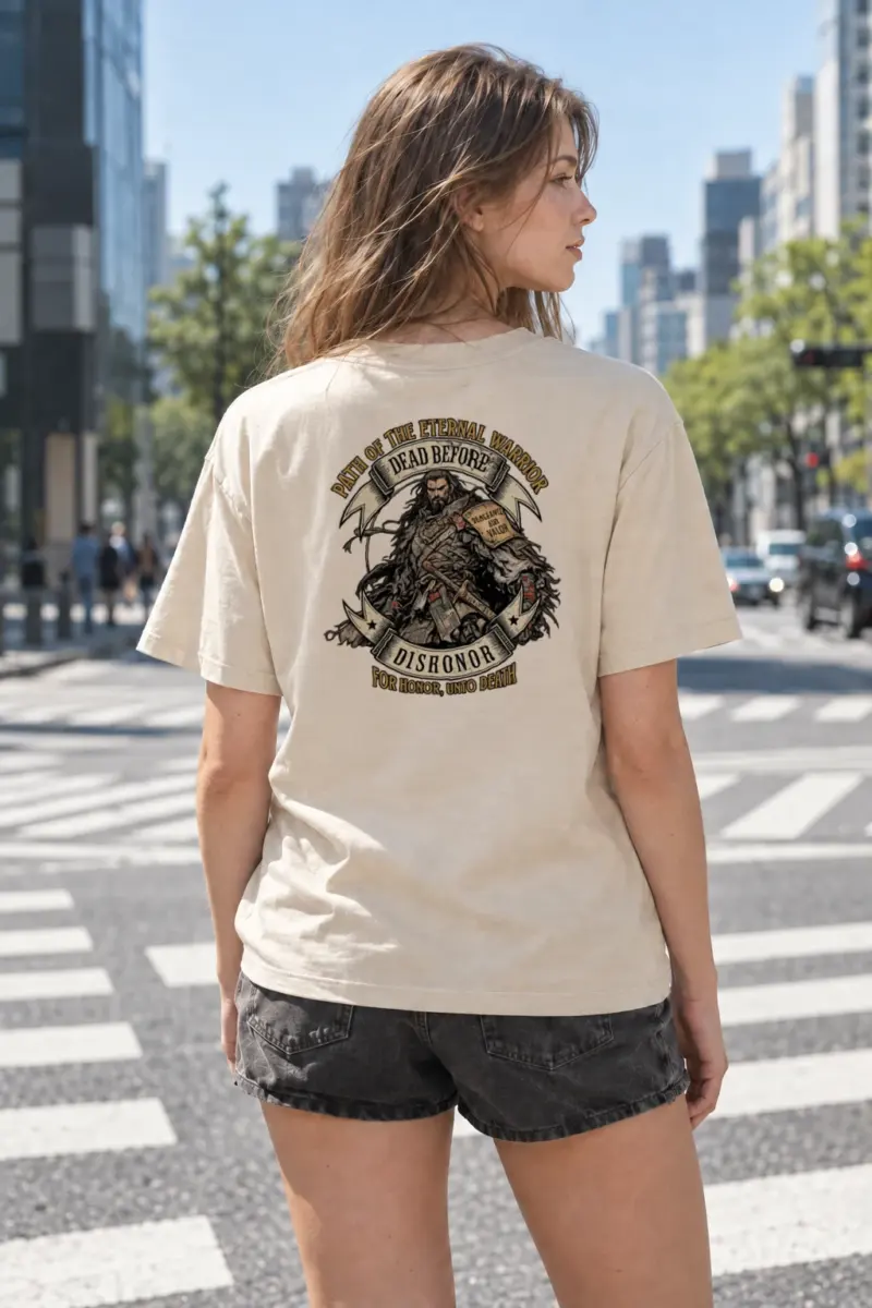 "Path Of The Eternal Warrior" Heavyweight Unisex Crewneck T-shirt | Gildan 5000