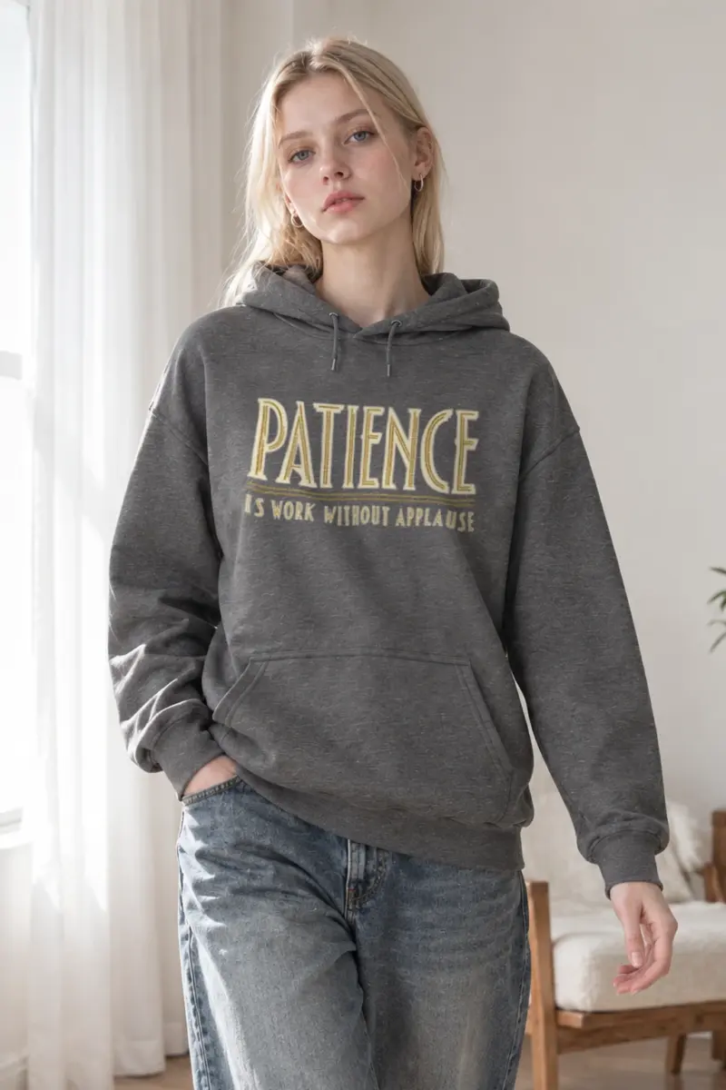 "Patience Is Work Without Applause" Heavy Blend Unisex Pullover Hoodie