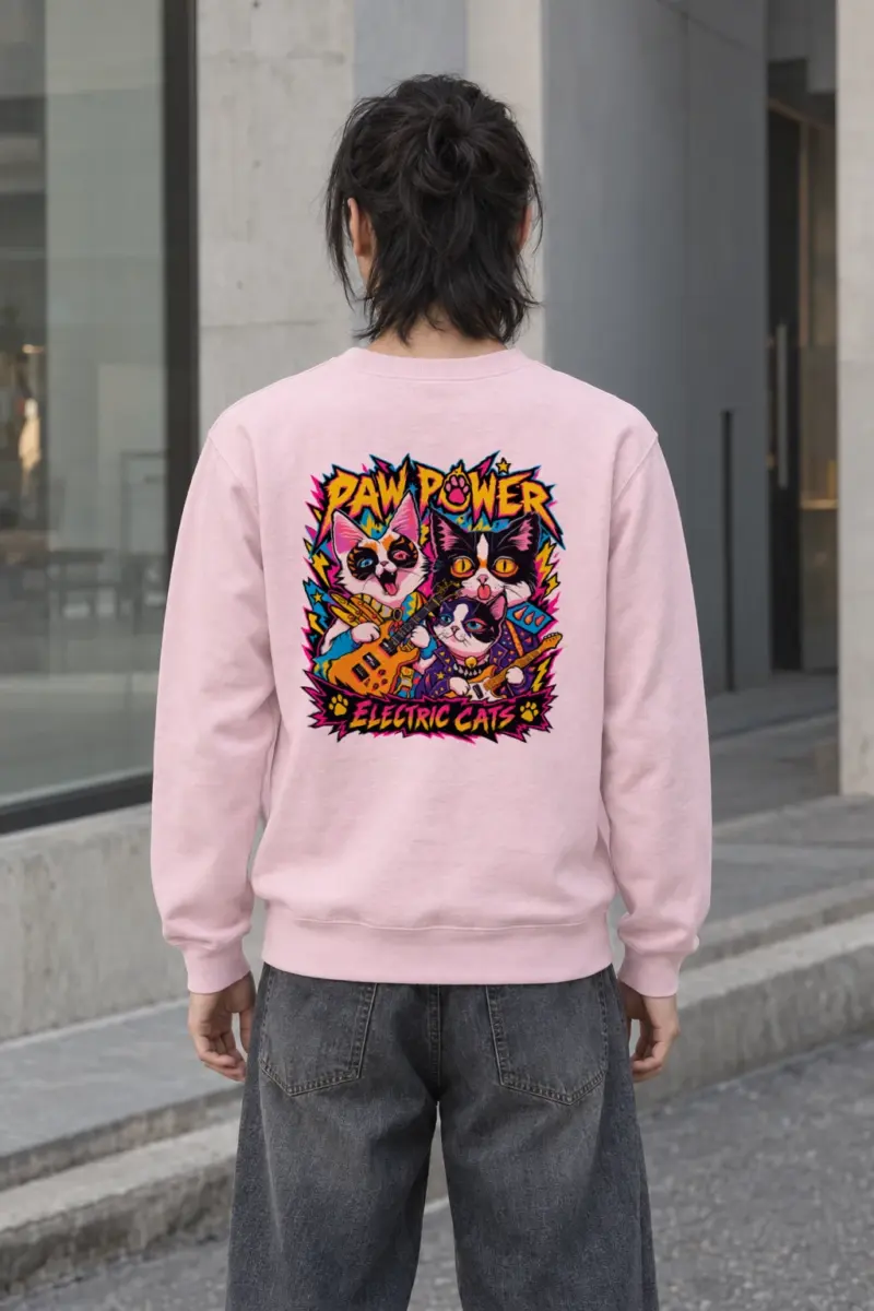 "Paw Power Electric Cats" Heavy Blend Unisex Crewneck Sweatshirt | Gildan 18000
