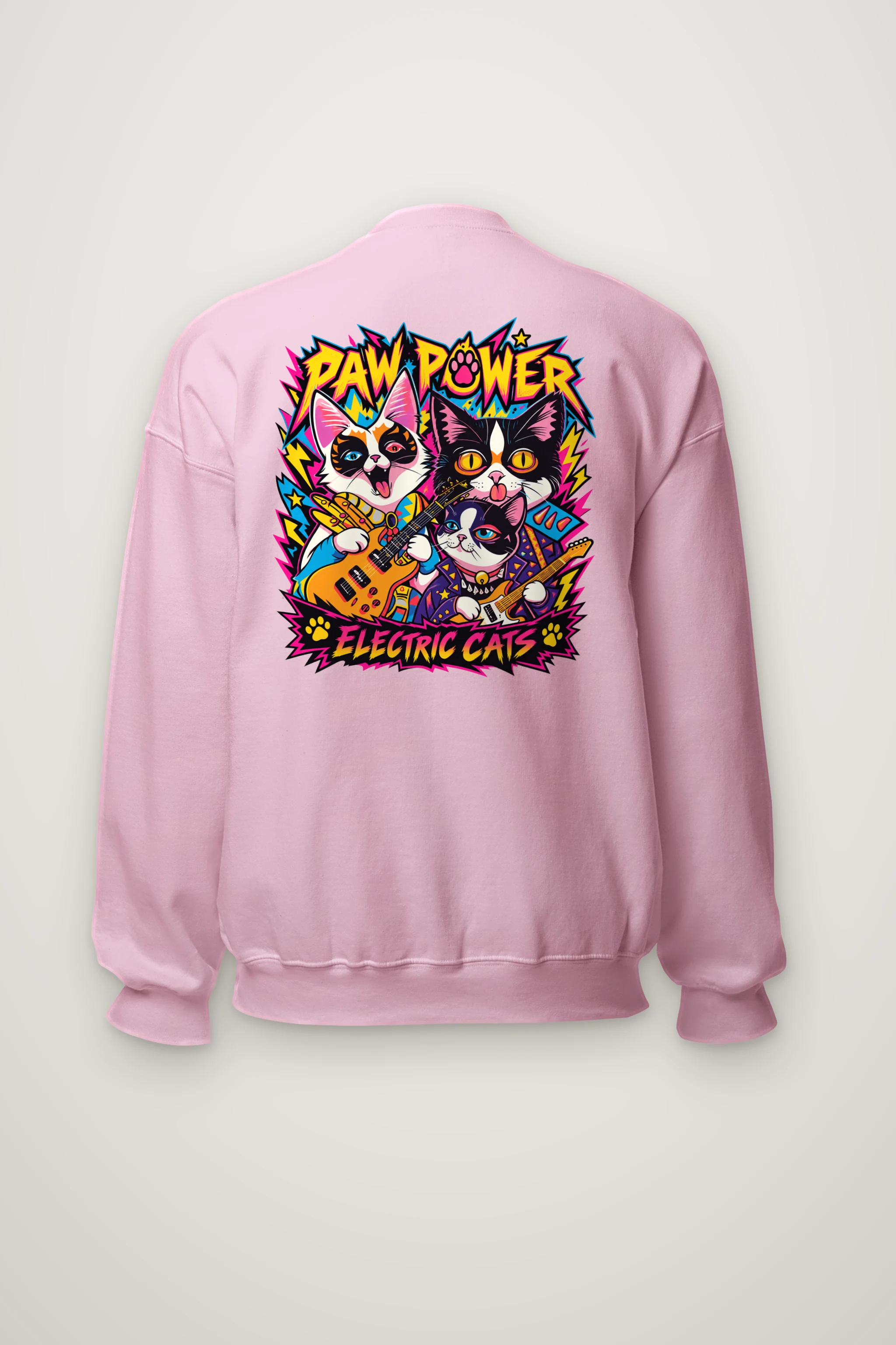 "Paw Power Electric Cats" Heavy Blend Unisex Crewneck Sweatshirt
