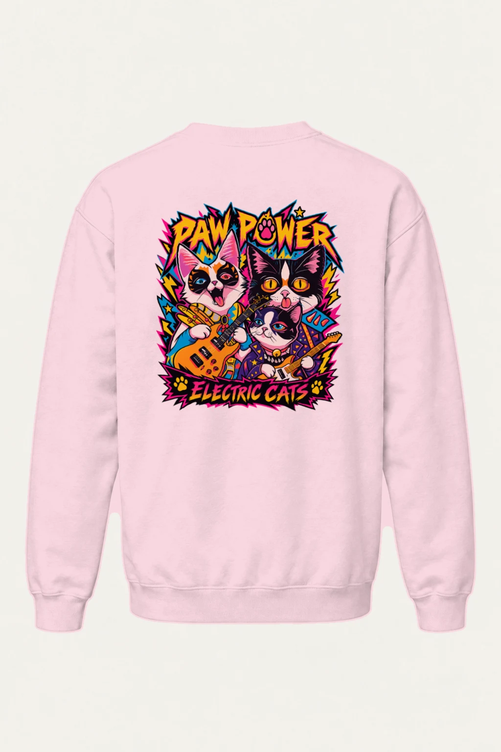 "Paw Power Electric Cats" Heavy Blend Unisex Crewneck Sweatshirt | Gildan 18000