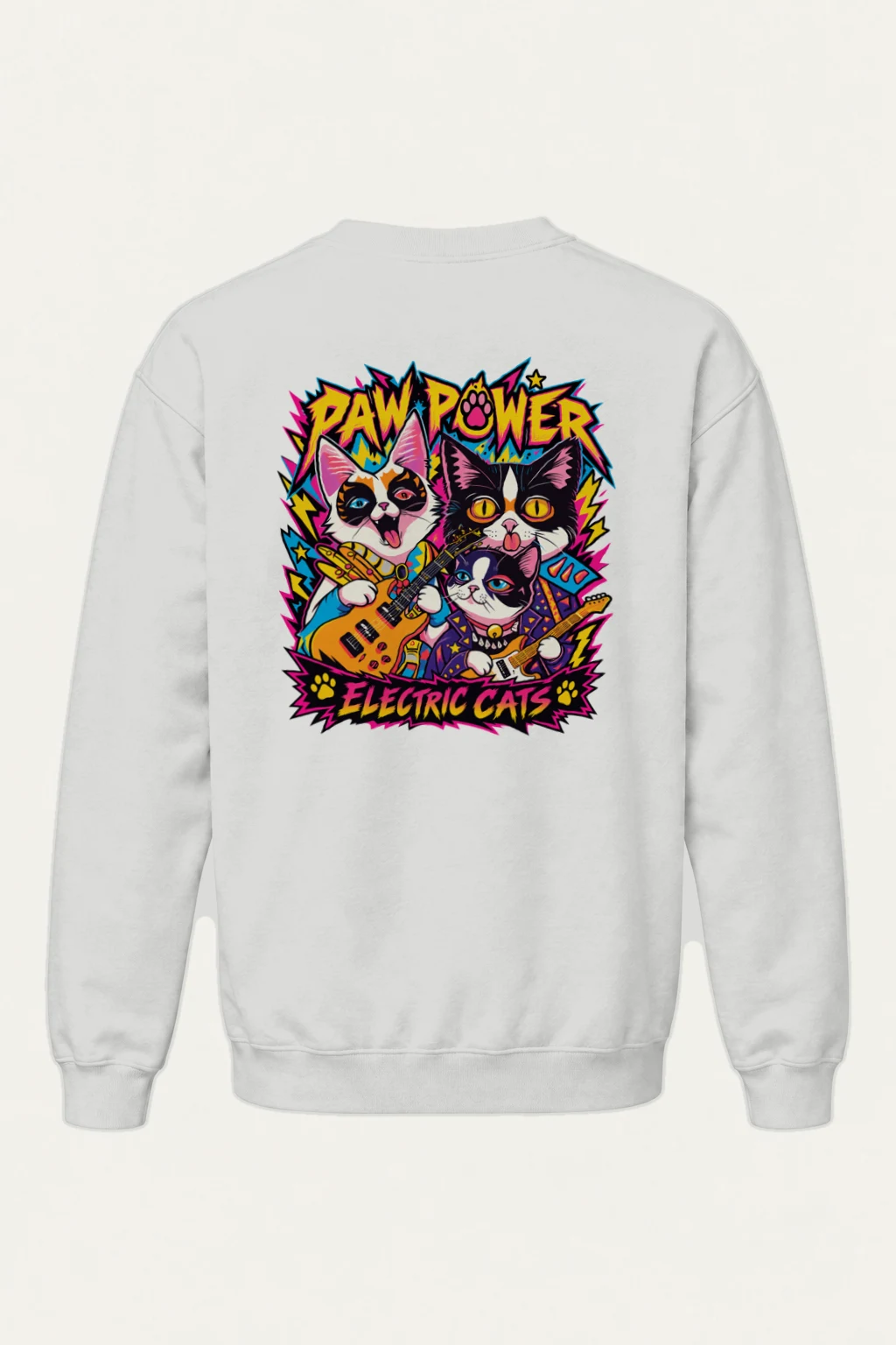 "Paw Power Electric Cats" Heavy Blend Unisex Crewneck Sweatshirt | Gildan 18000