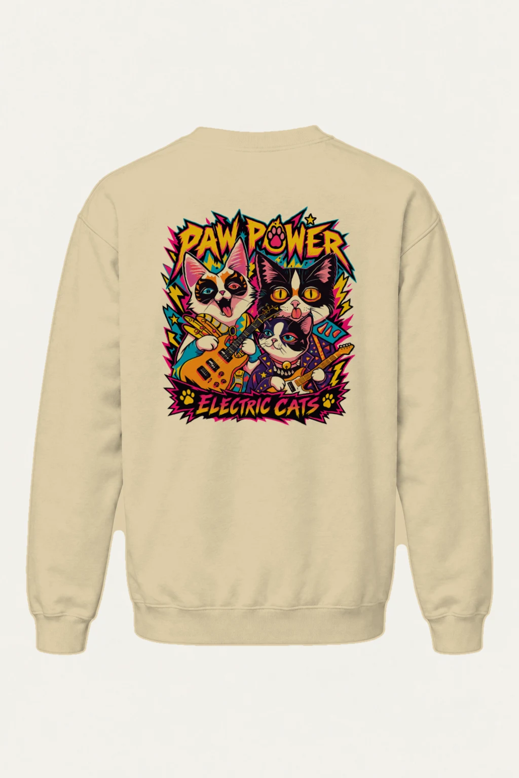 "Paw Power Electric Cats" Heavy Blend Unisex Crewneck Sweatshirt | Gildan 18000