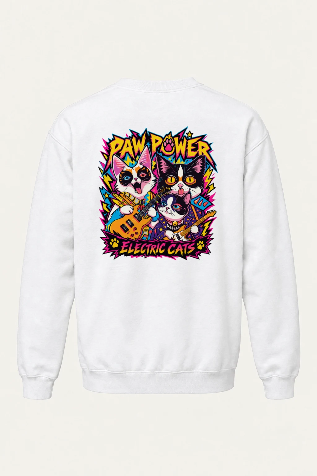 "Paw Power Electric Cats" Heavy Blend Unisex Crewneck Sweatshirt | Gildan 18000