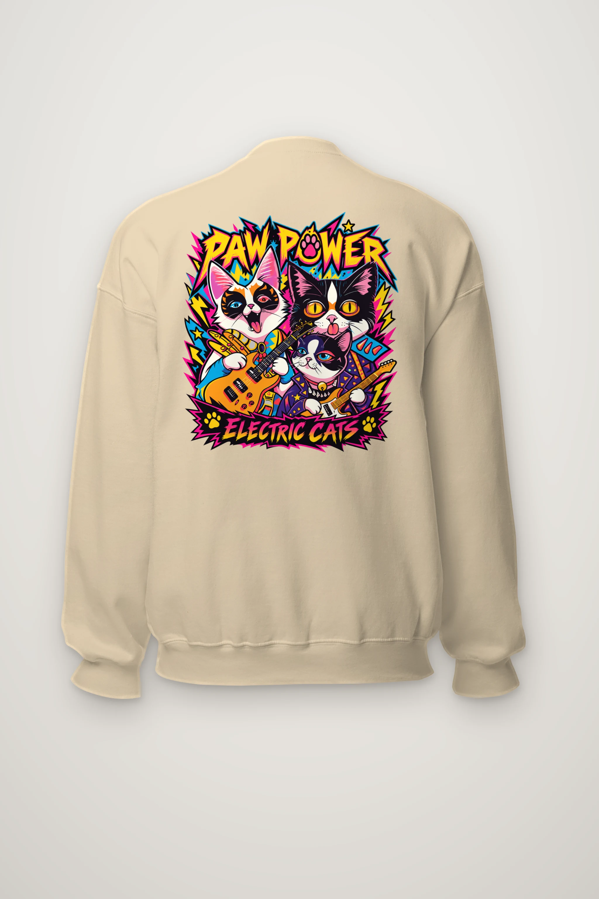 "Paw Power Electric Cats" Heavy Blend Unisex Crewneck Sweatshirt