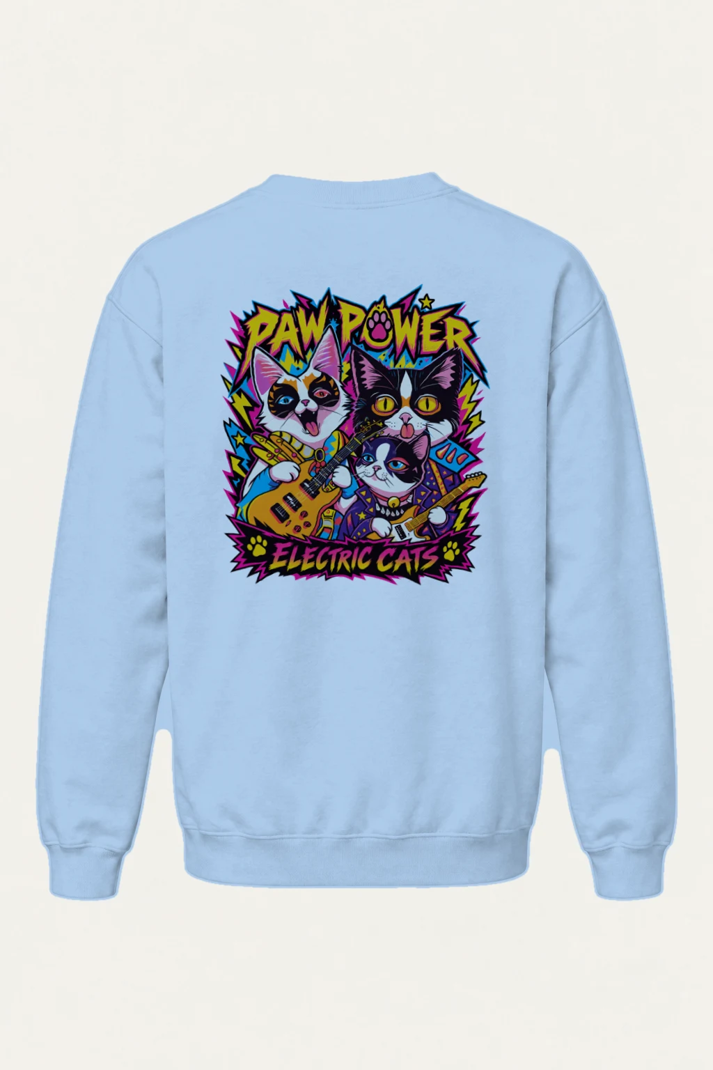 "Paw Power Electric Cats" Heavy Blend Unisex Crewneck Sweatshirt | Gildan 18000