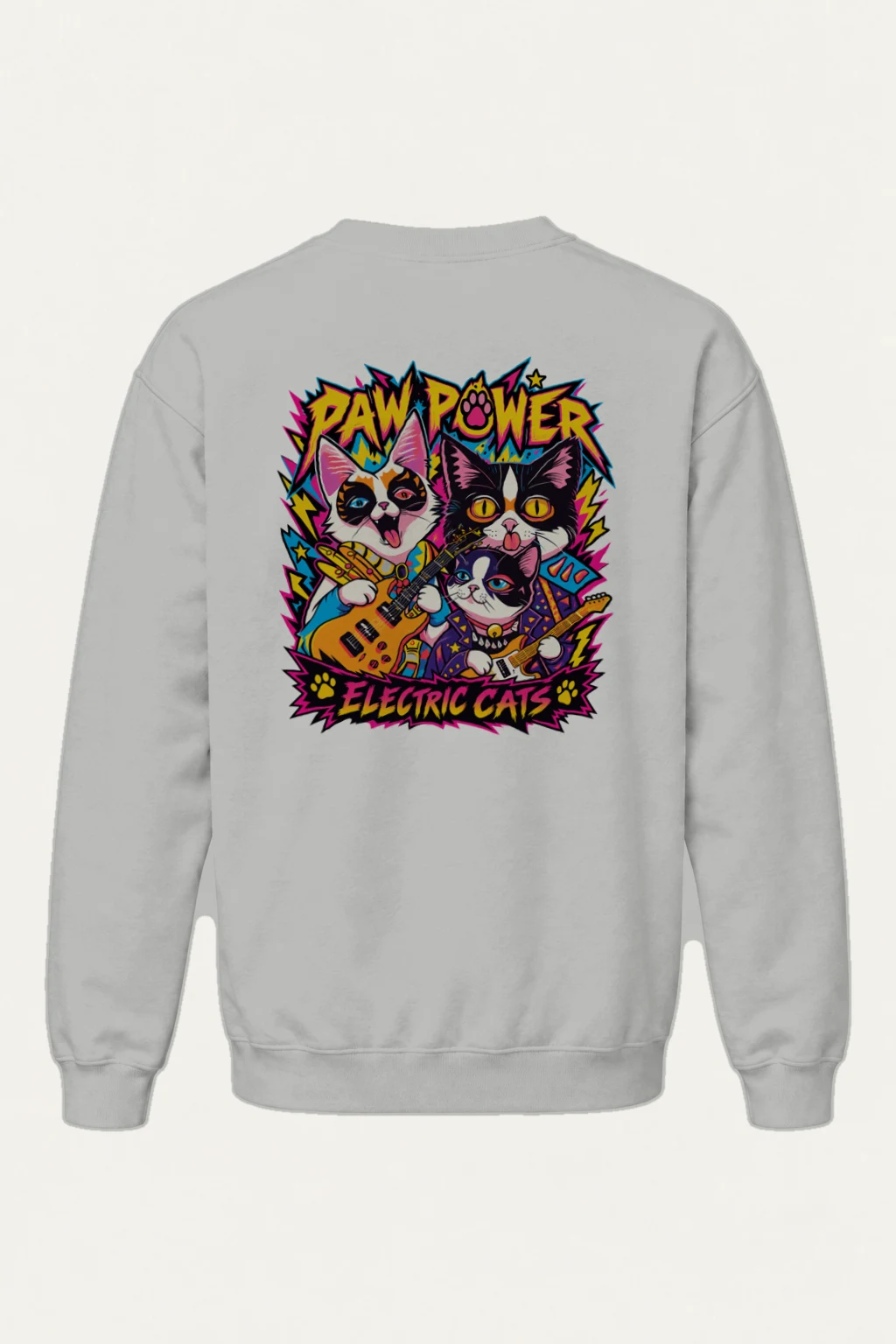 "Paw Power Electric Cats" Heavy Blend Unisex Crewneck Sweatshirt | Gildan 18000