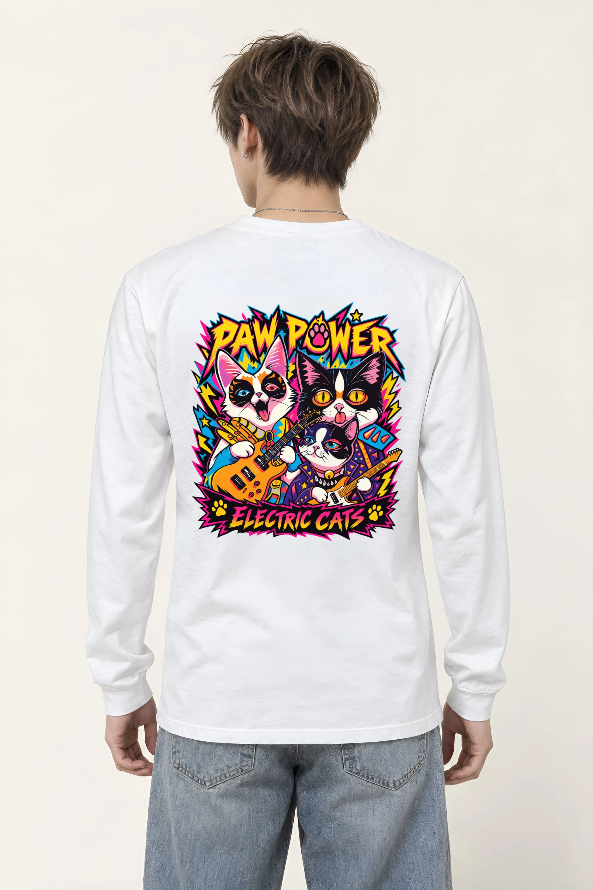 "Paw Power Electric Cats" Unisex Longsleeve T-shirt