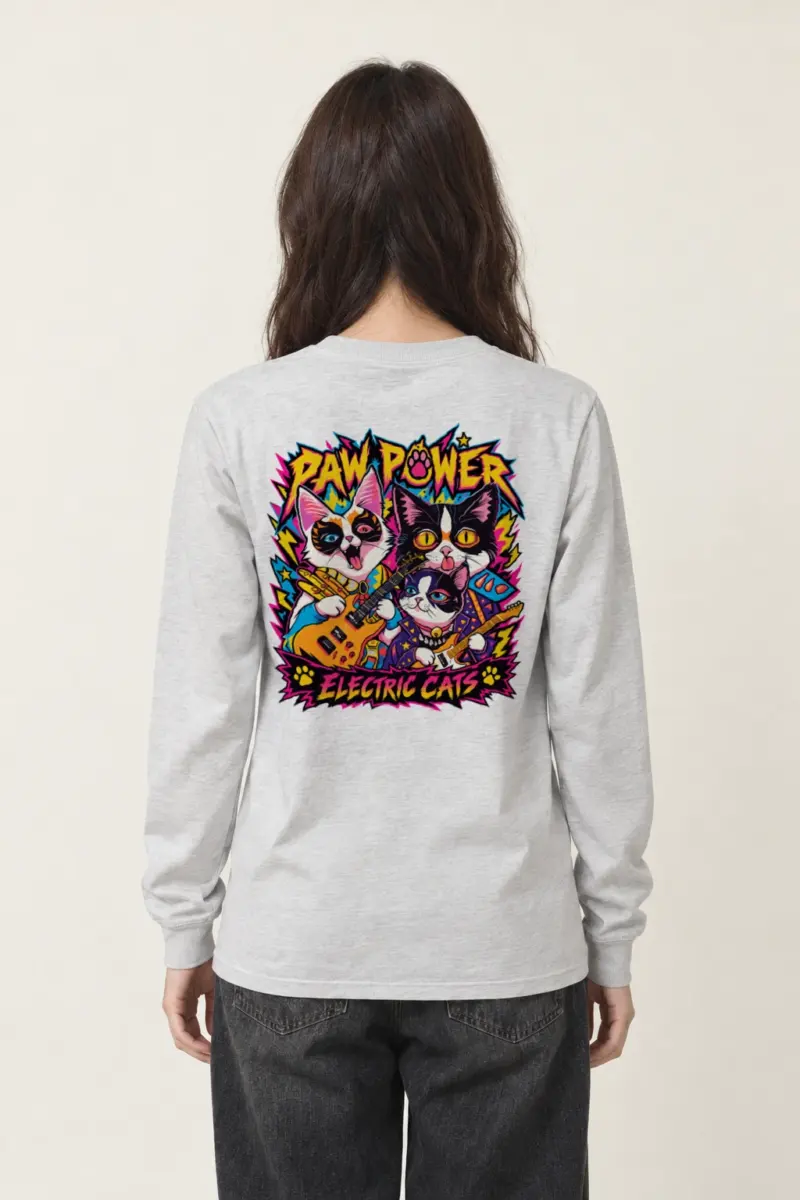 "Paw Power Electric Cats" Unisex Longsleeve T-shirt | Gildan 2400