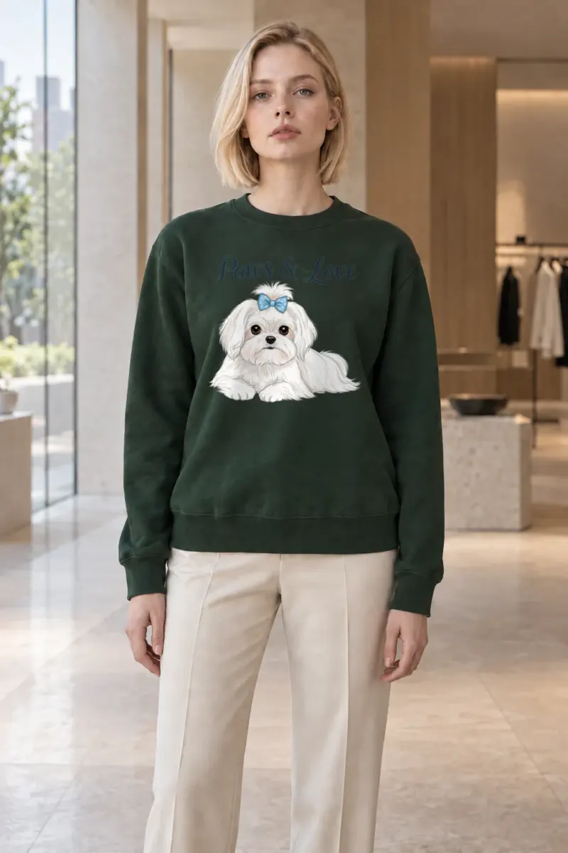 "Paws & Love" Heavy Blend Unisex Crewneck Sweatshirt | Gildan 18000