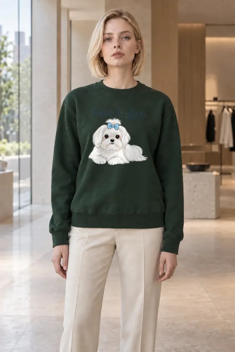 "Paws & Love" Heavy Blend Unisex Crewneck Sweatshirt | Gildan 18000