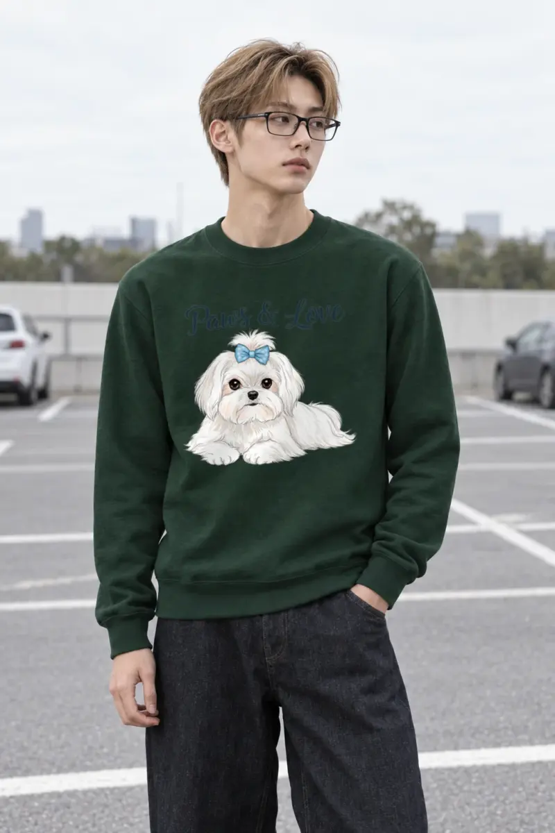 "Paws & Love" Heavy Blend Unisex Crewneck Sweatshirt | Gildan 18000