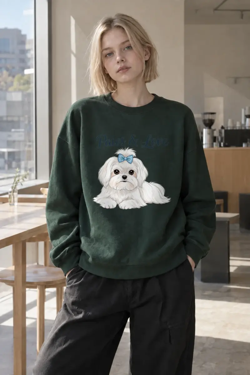"Paws & Love" Heavy Blend Unisex Crewneck Sweatshirt | Gildan 18000