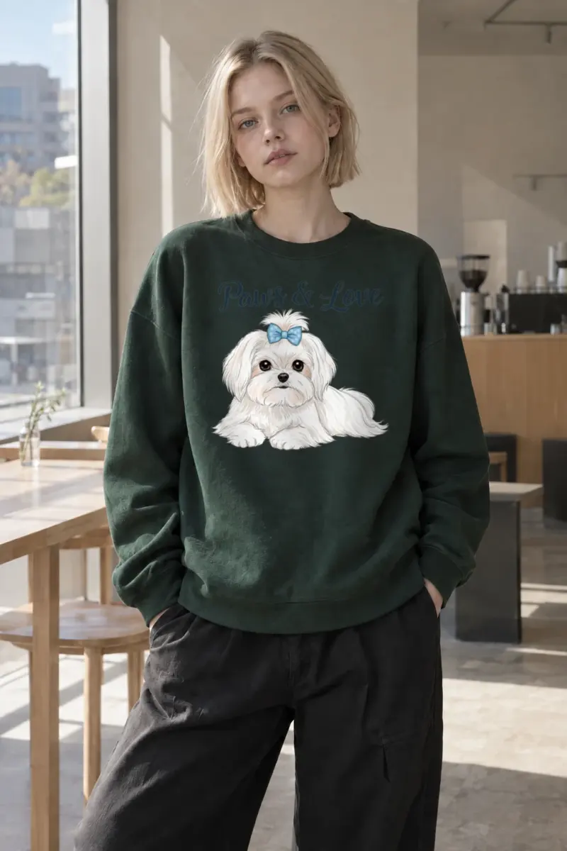 "Paws & Love" Heavy Blend Unisex Crewneck Sweatshirt | Gildan 18000