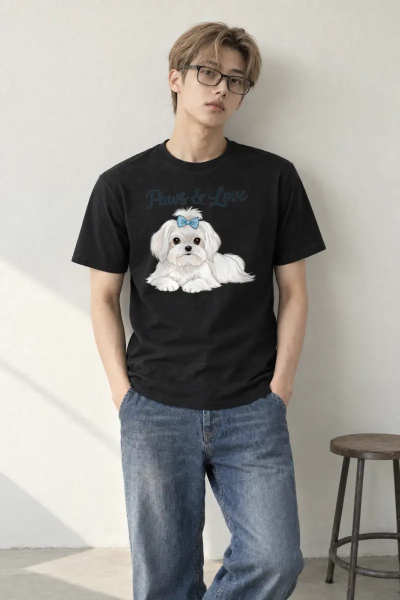 "Paws & Love" Heavyweight Unisex Crewneck T-shirt
