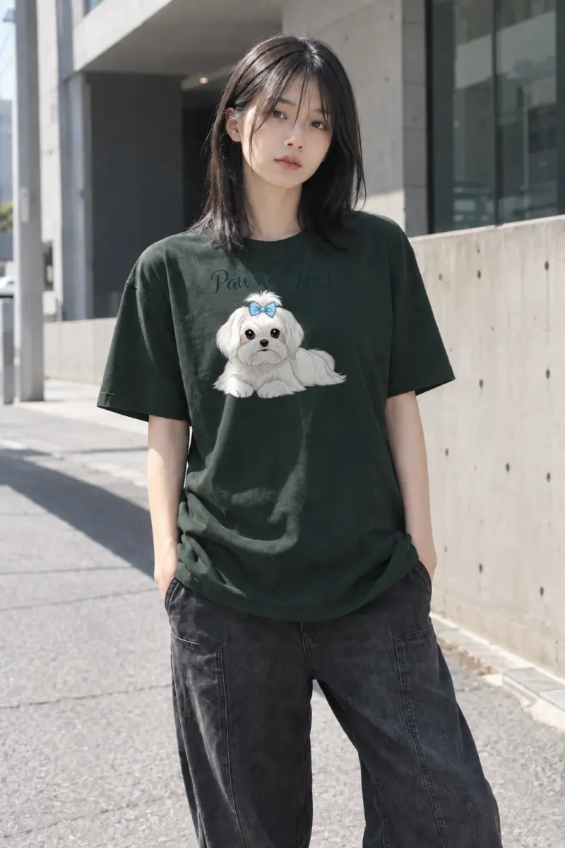 "Paws & Love" Heavyweight Unisex Crewneck T-shirt | Gildan 5000