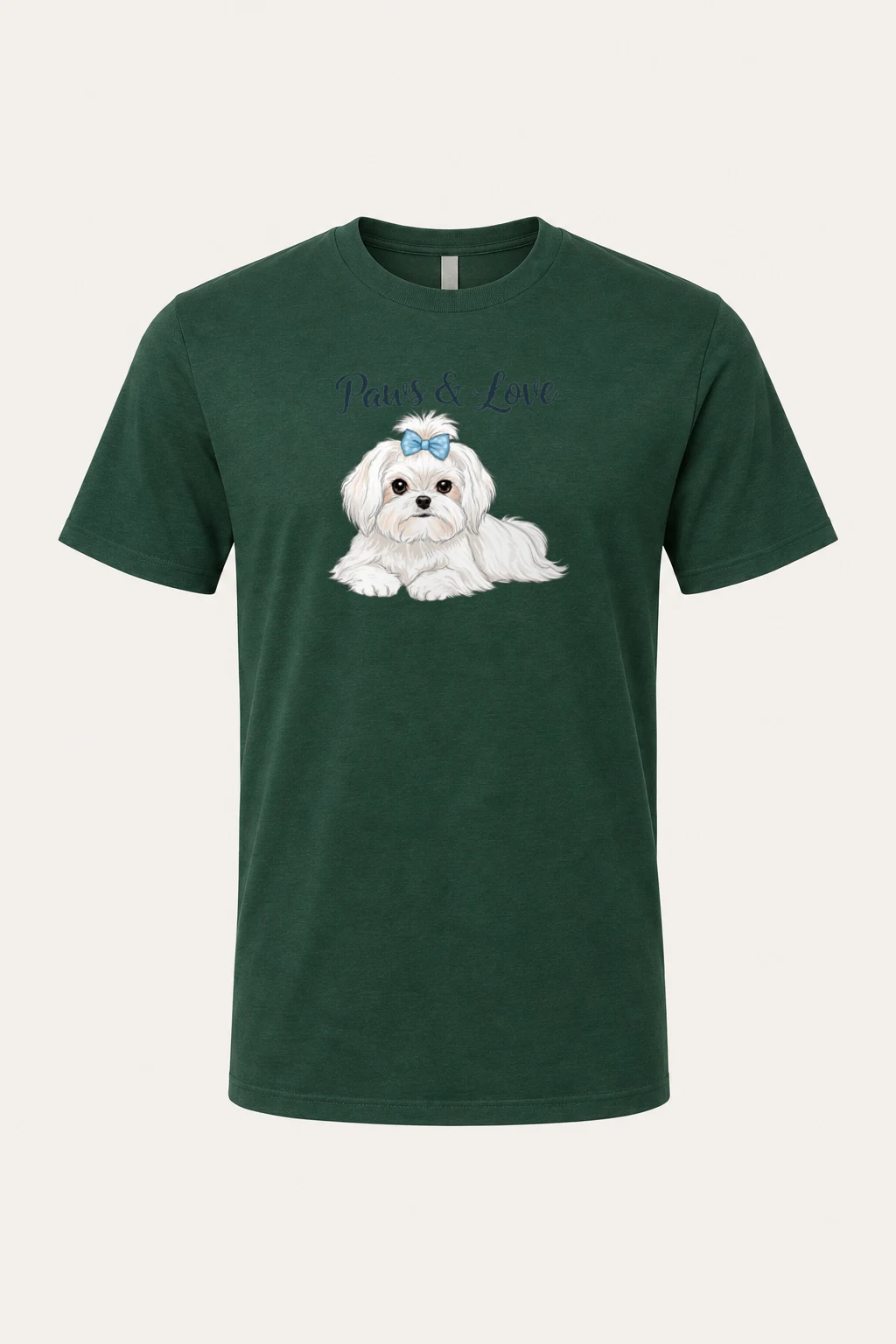 "Paws & Love" Heavyweight Unisex Crewneck T-shirt | Gildan 5000