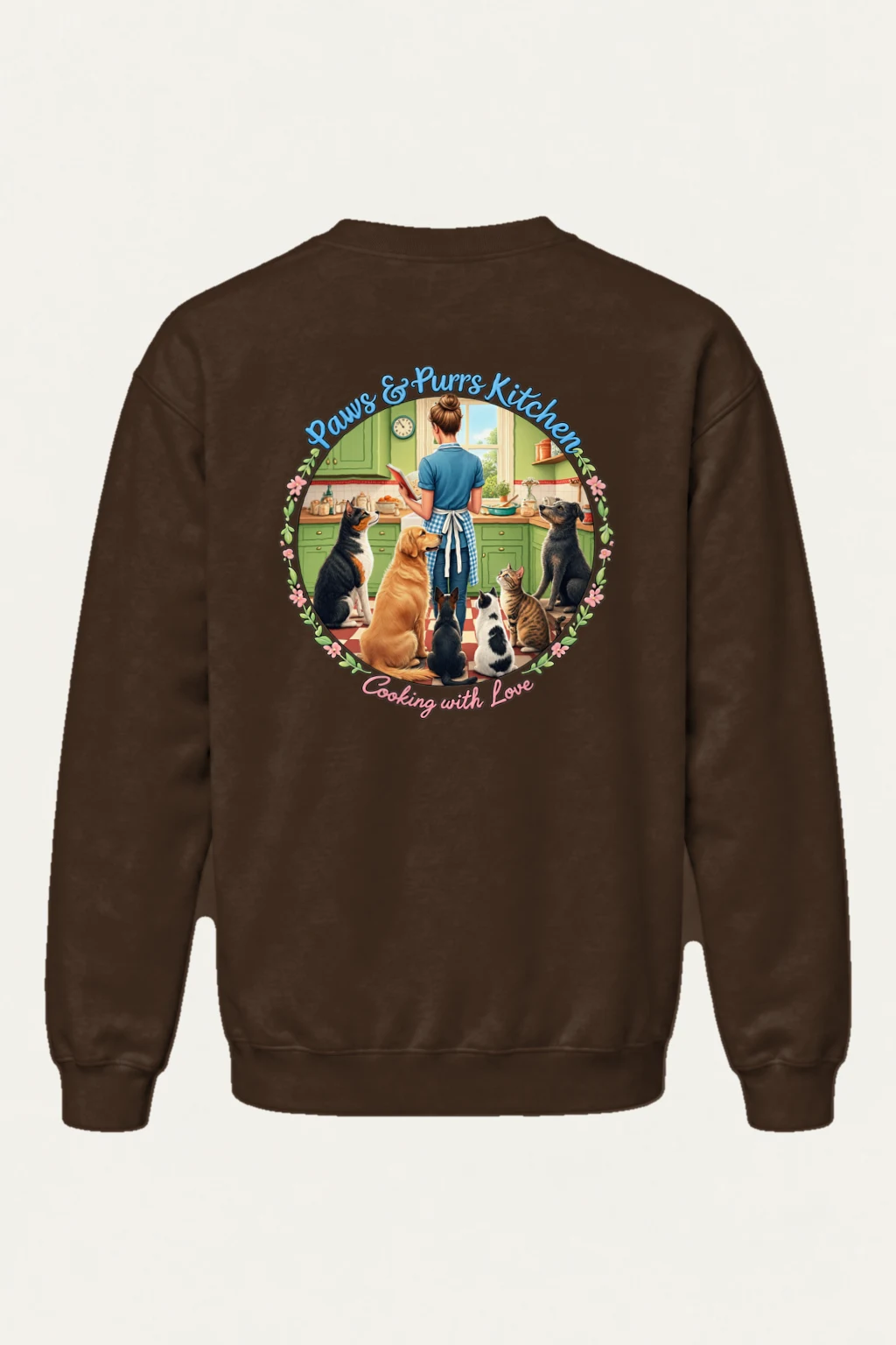 "Paws & Purrs Kitchen" Heavy Blend Unisex Crewneck Sweatshirt | Gildan 18000
