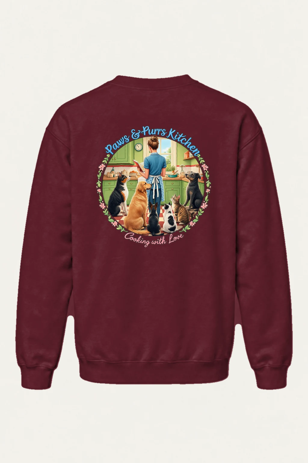 "Paws & Purrs Kitchen" Heavy Blend Unisex Crewneck Sweatshirt | Gildan 18000