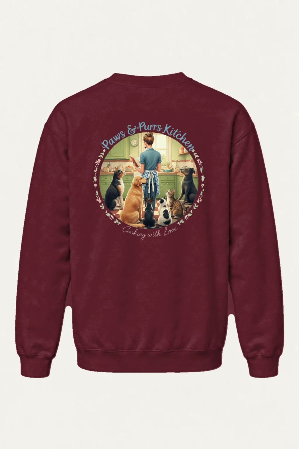 "Paws & Purrs Kitchen" Heavy Blend Unisex Crewneck Sweatshirt | Gildan 18000