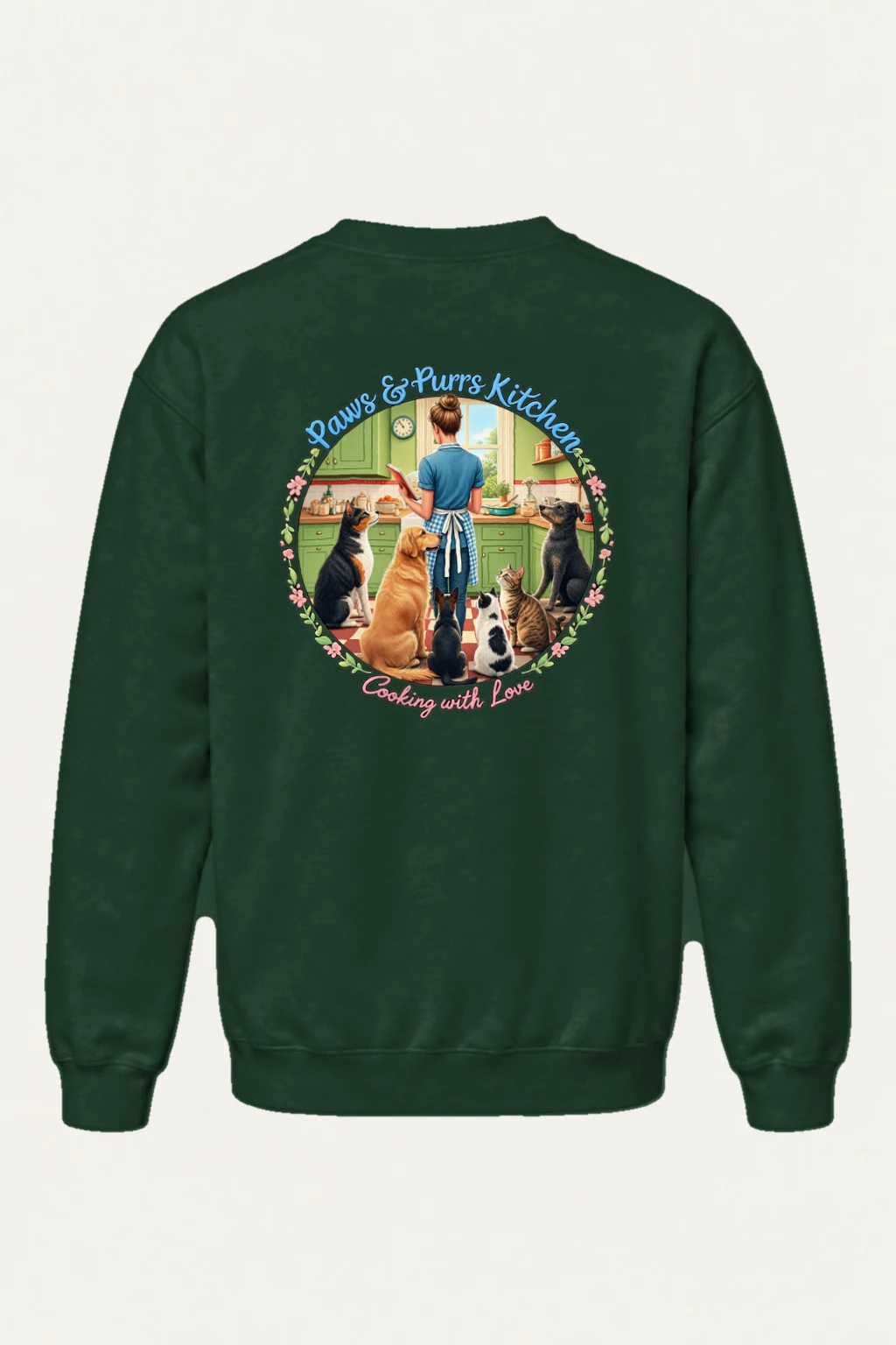 "Paws & Purrs Kitchen" Heavy Blend Unisex Crewneck Sweatshirt | Gildan 18000