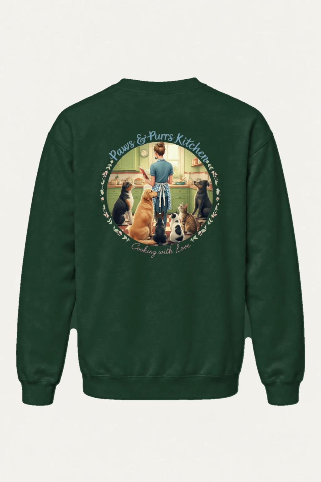 "Paws & Purrs Kitchen" Heavy Blend Unisex Crewneck Sweatshirt | Gildan 18000