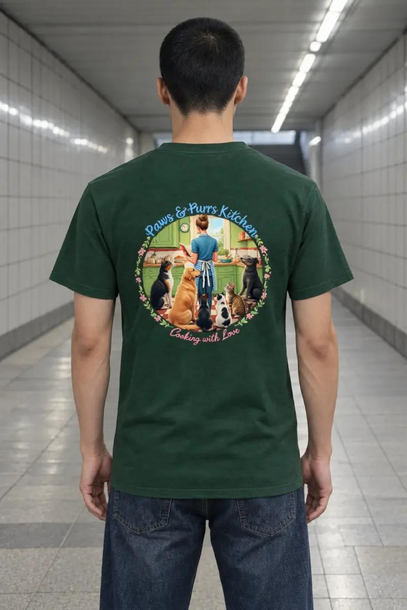 "Paws & Purrs Kitchen" Heavyweight Unisex Crewneck T-shirt | Gildan 5000