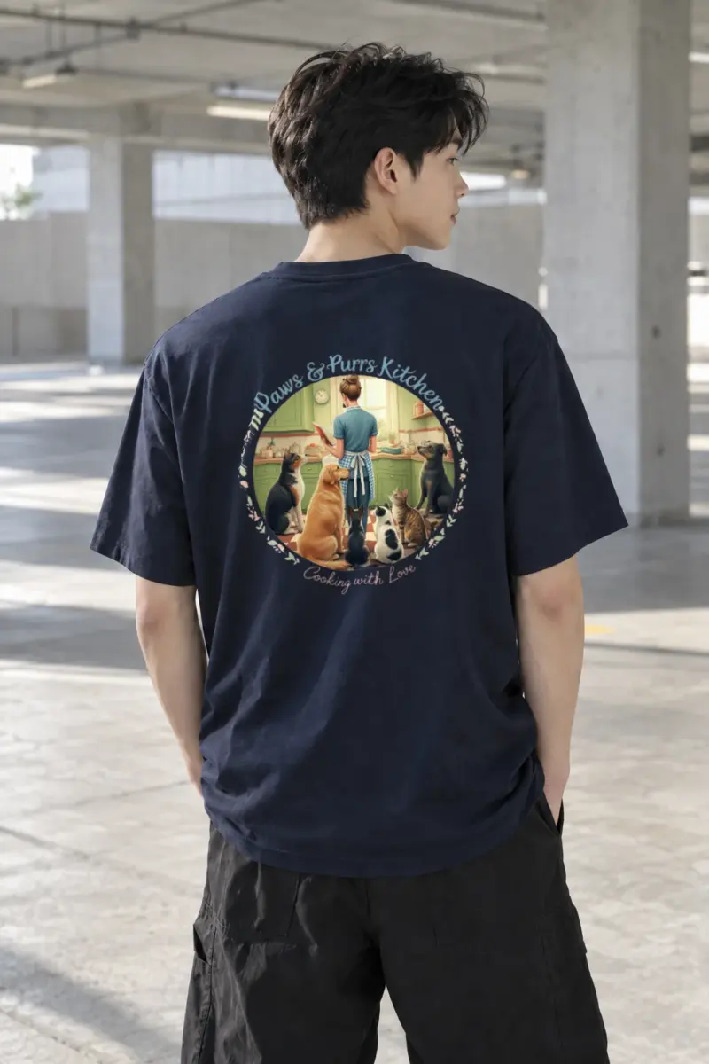 “Paws & Purrs Kitchen” Heavyweight Unisex Crewneck T-shirt | Gildan 5000