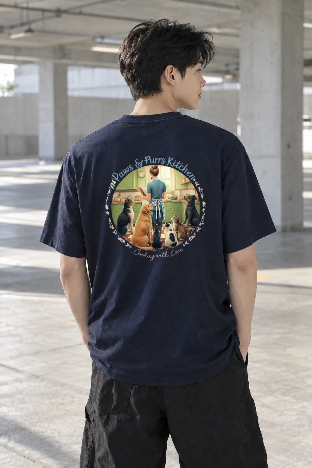 "Paws & Purrs Kitchen" Heavyweight Unisex Crewneck T-shirt | Gildan 5000