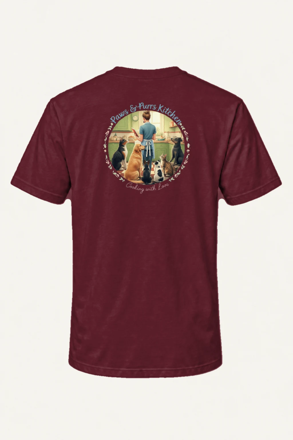 "Paws & Purrs Kitchen" Heavyweight Unisex Crewneck T-shirt | Gildan 5000