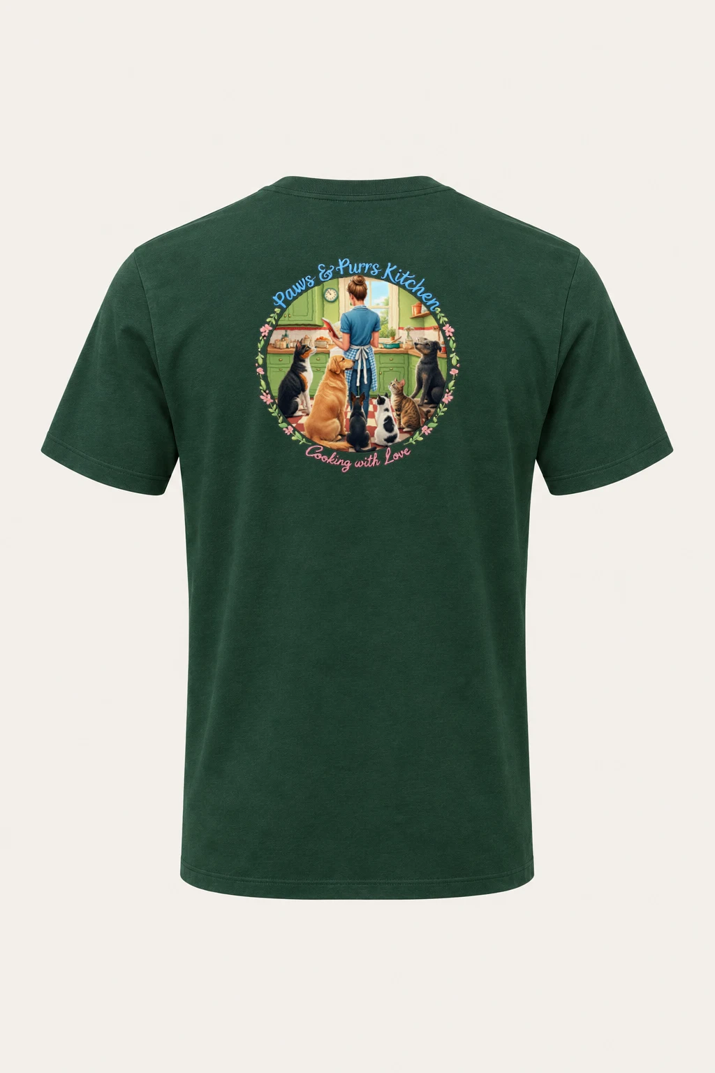 "Paws & Purrs Kitchen" Heavyweight Unisex Crewneck T-shirt | Gildan 5000
