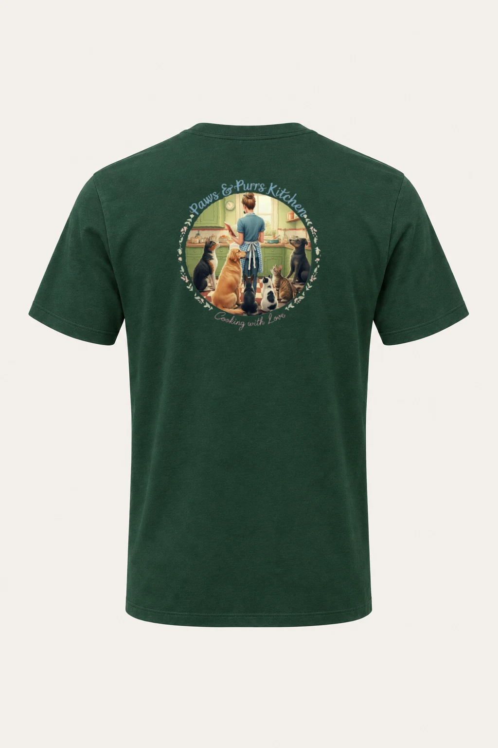 "Paws & Purrs Kitchen" Heavyweight Unisex Crewneck T-shirt | Gildan 5000