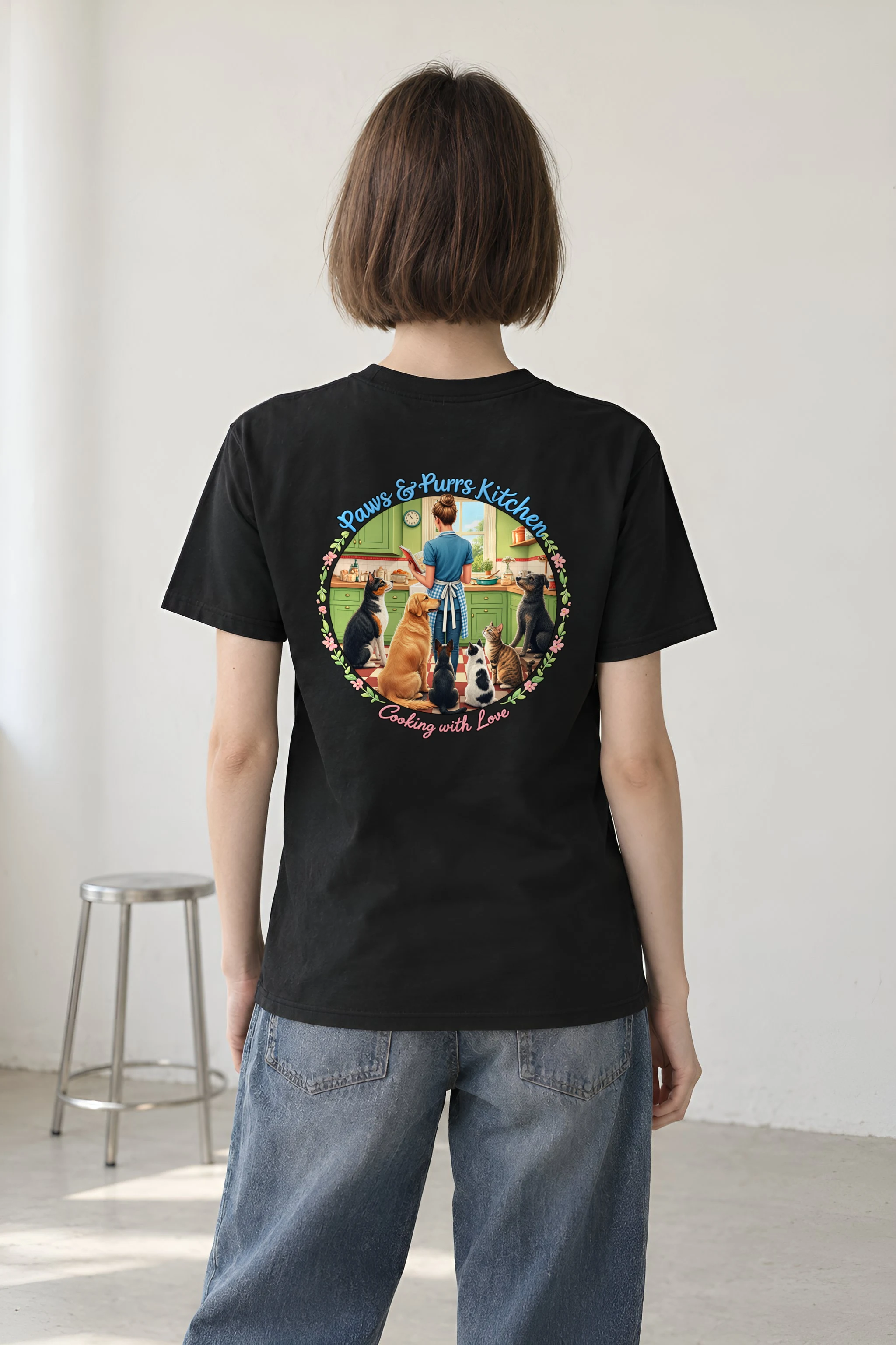 "Paws & Purrs Kitchen" Heavyweight Unisex Crewneck T-shirt