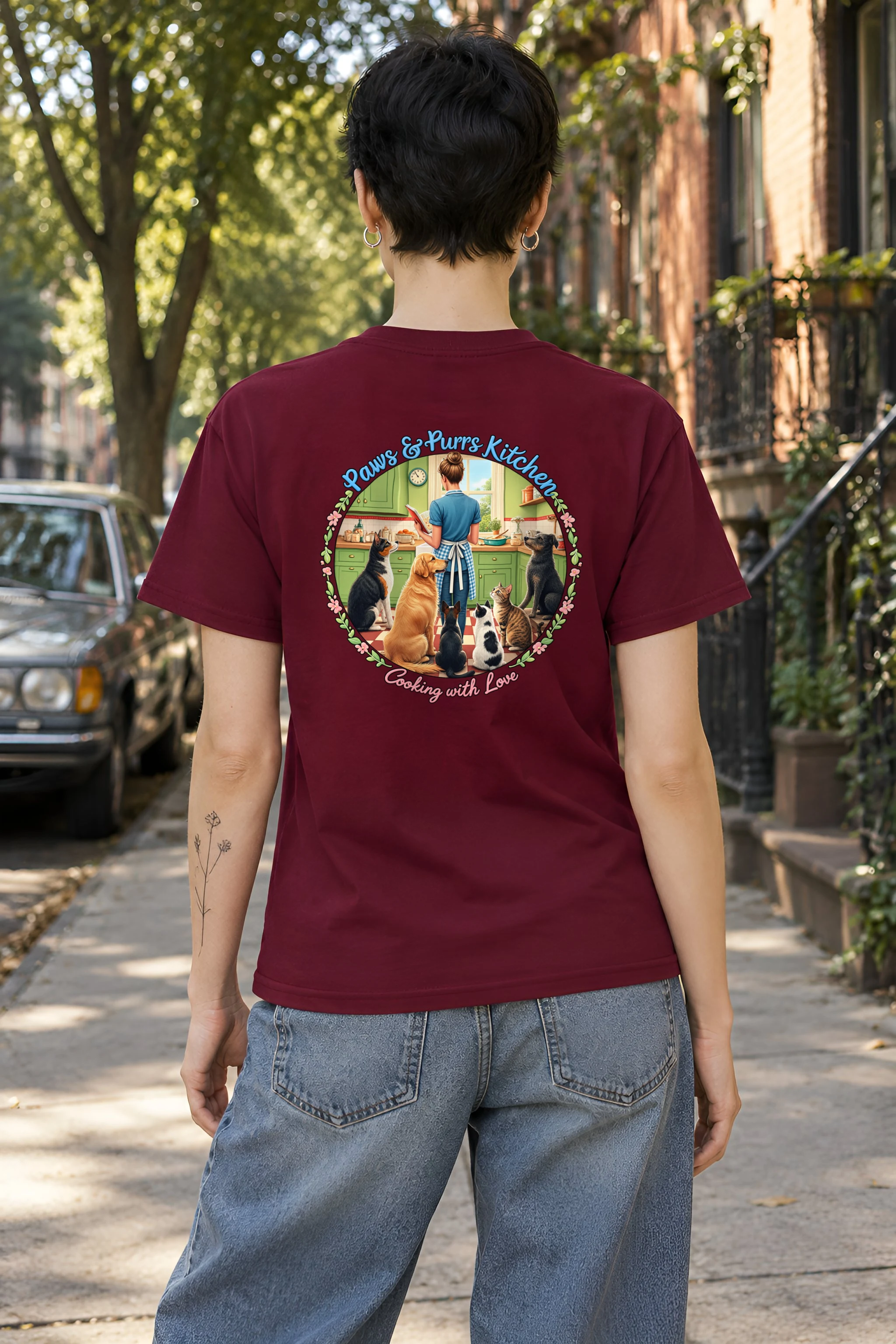 "Paws & Purrs Kitchen" Heavyweight Unisex Crewneck T-shirt