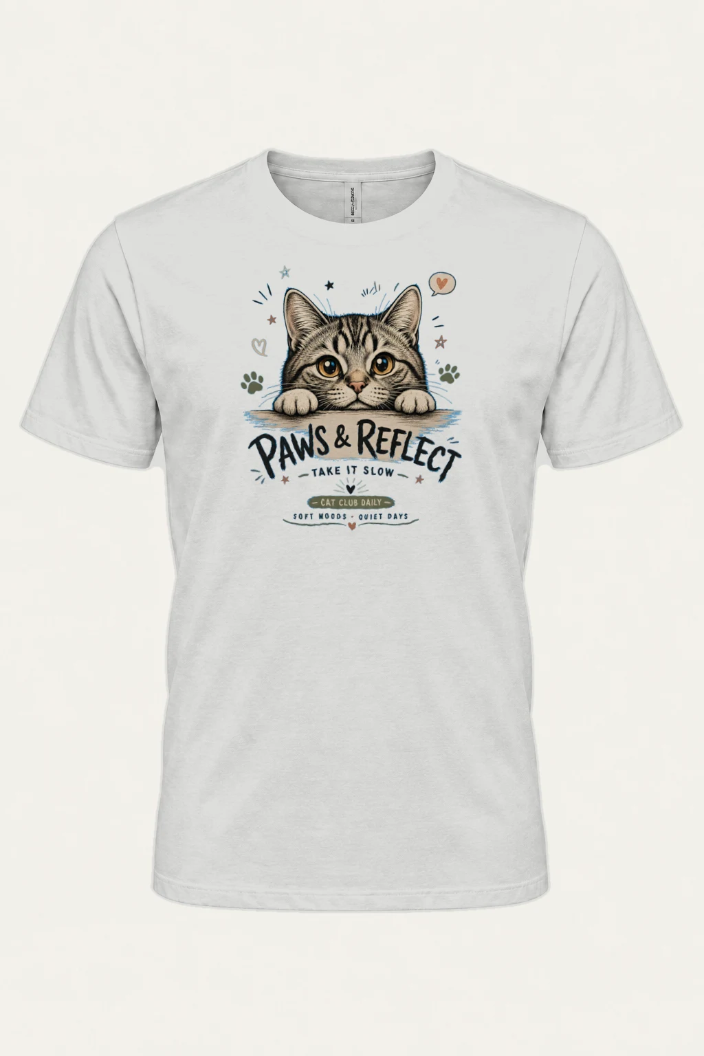 "Paws & Reflect" Heavyweight Unisex Crewneck T-shirt | Gildan 5000