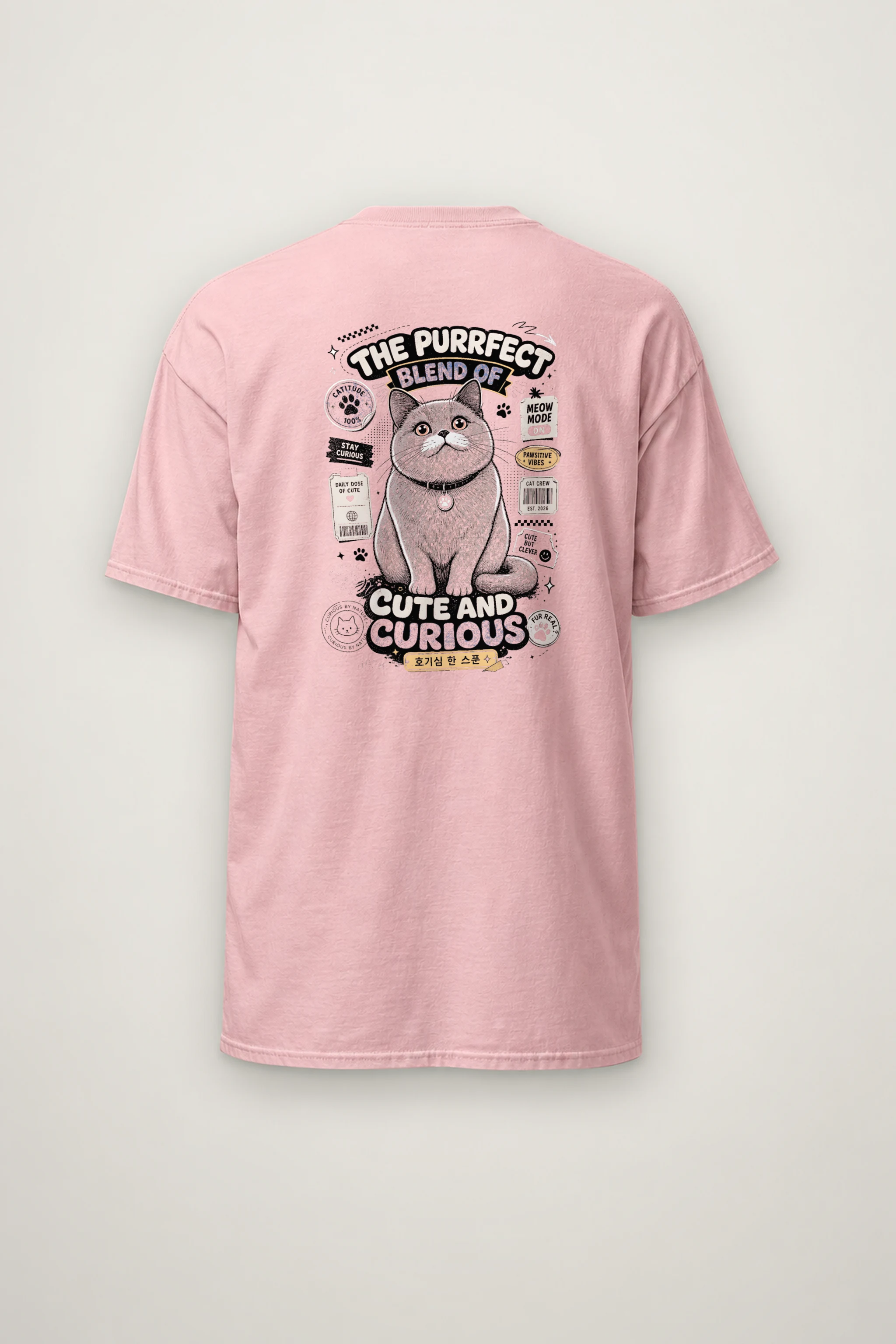 "Pawsitive Vibes" Heavyweight Unisex Crewneck T-shirt