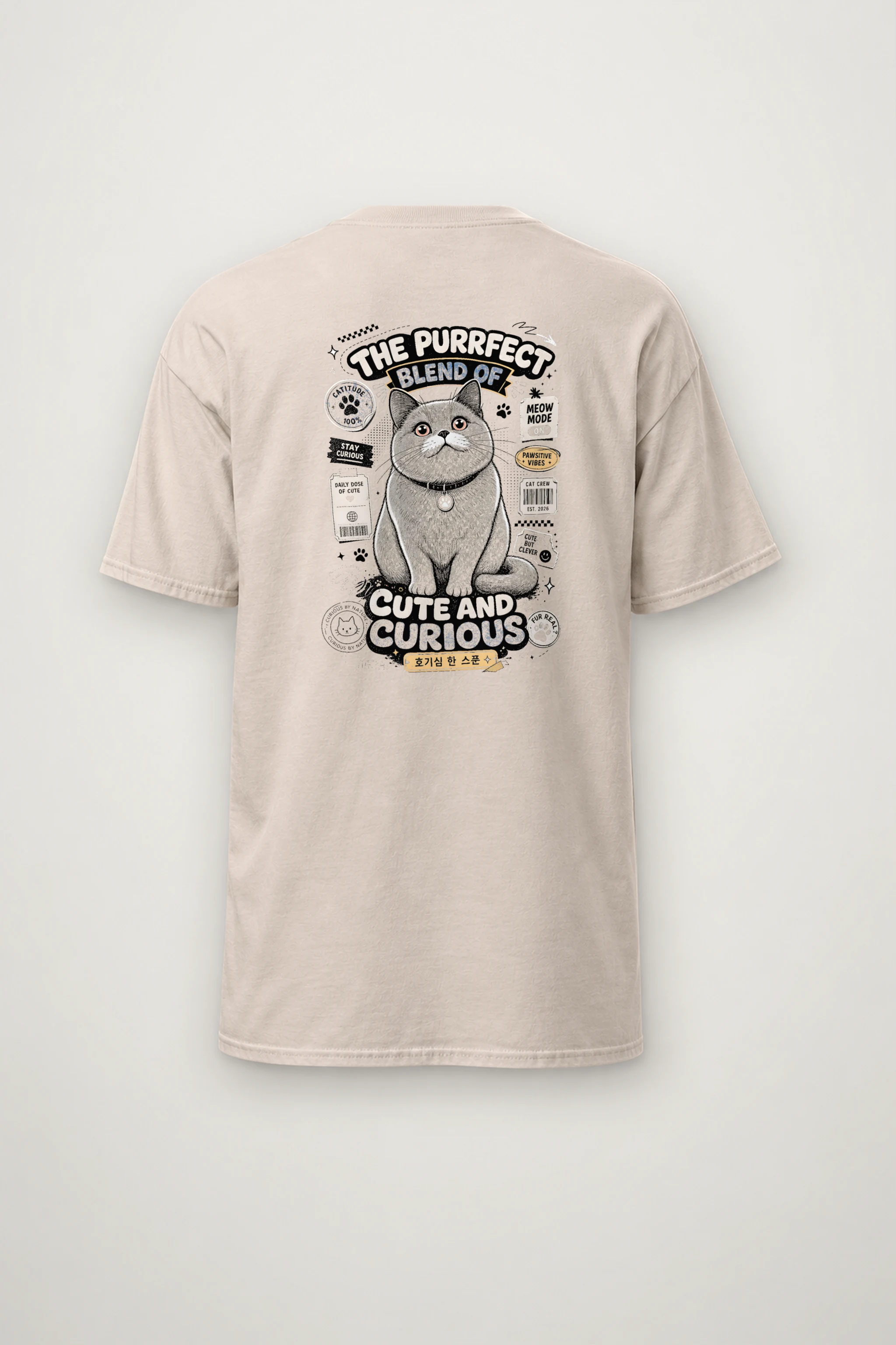 "Pawsitive Vibes" Heavyweight Unisex Crewneck T-shirt