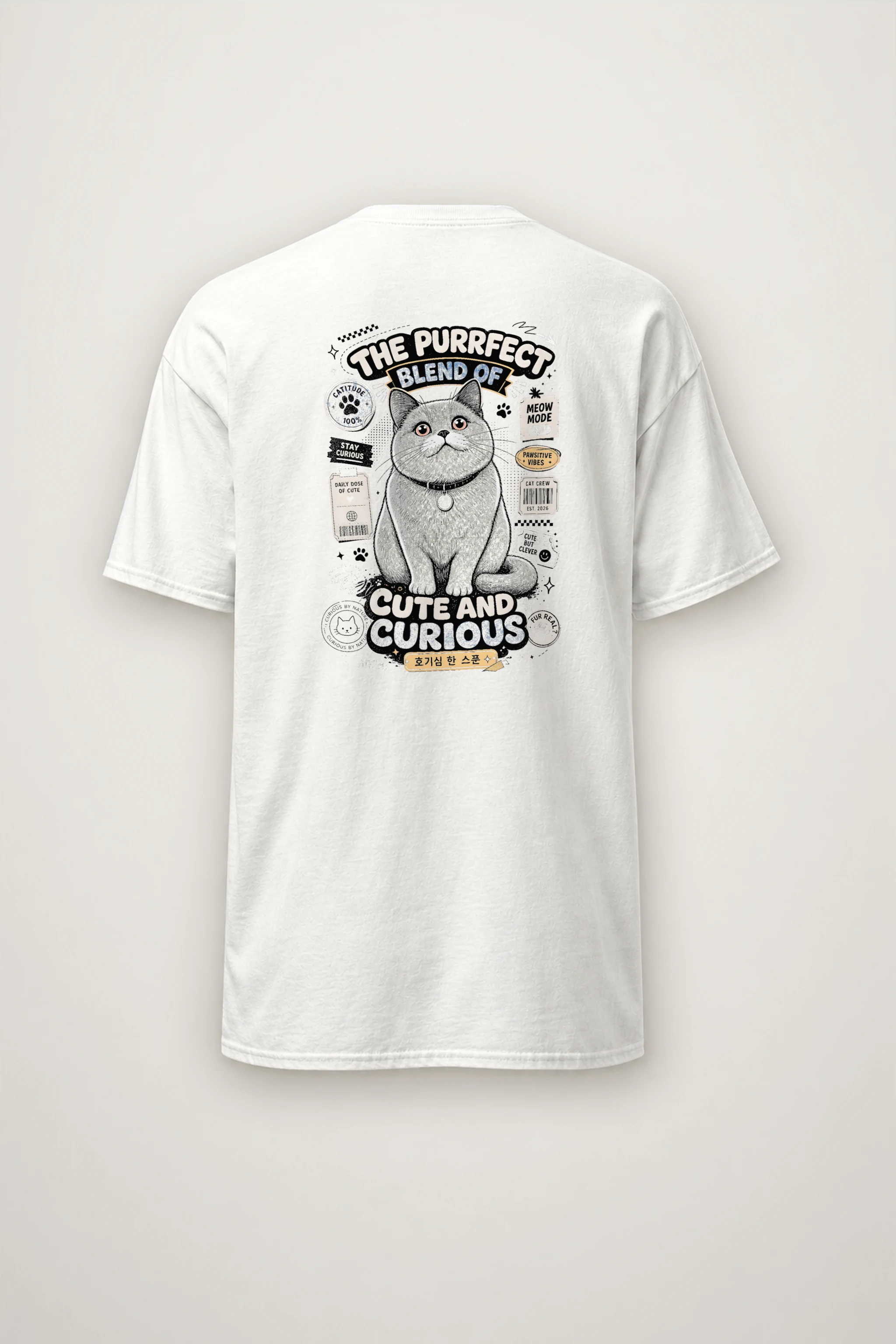 "Pawsitive Vibes" Heavyweight Unisex Crewneck T-shirt