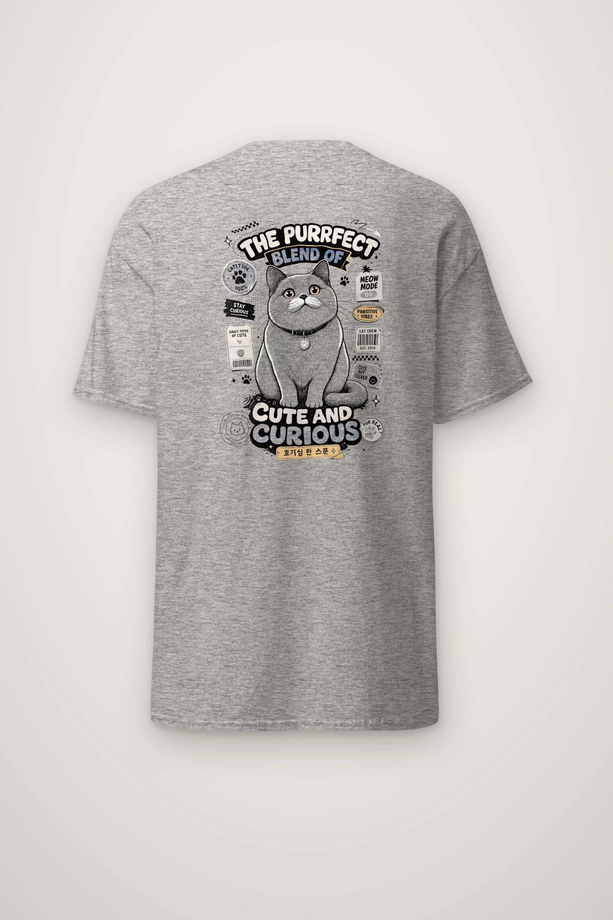 "Pawsitive Vibes" Heavyweight Unisex Crewneck T-shirt