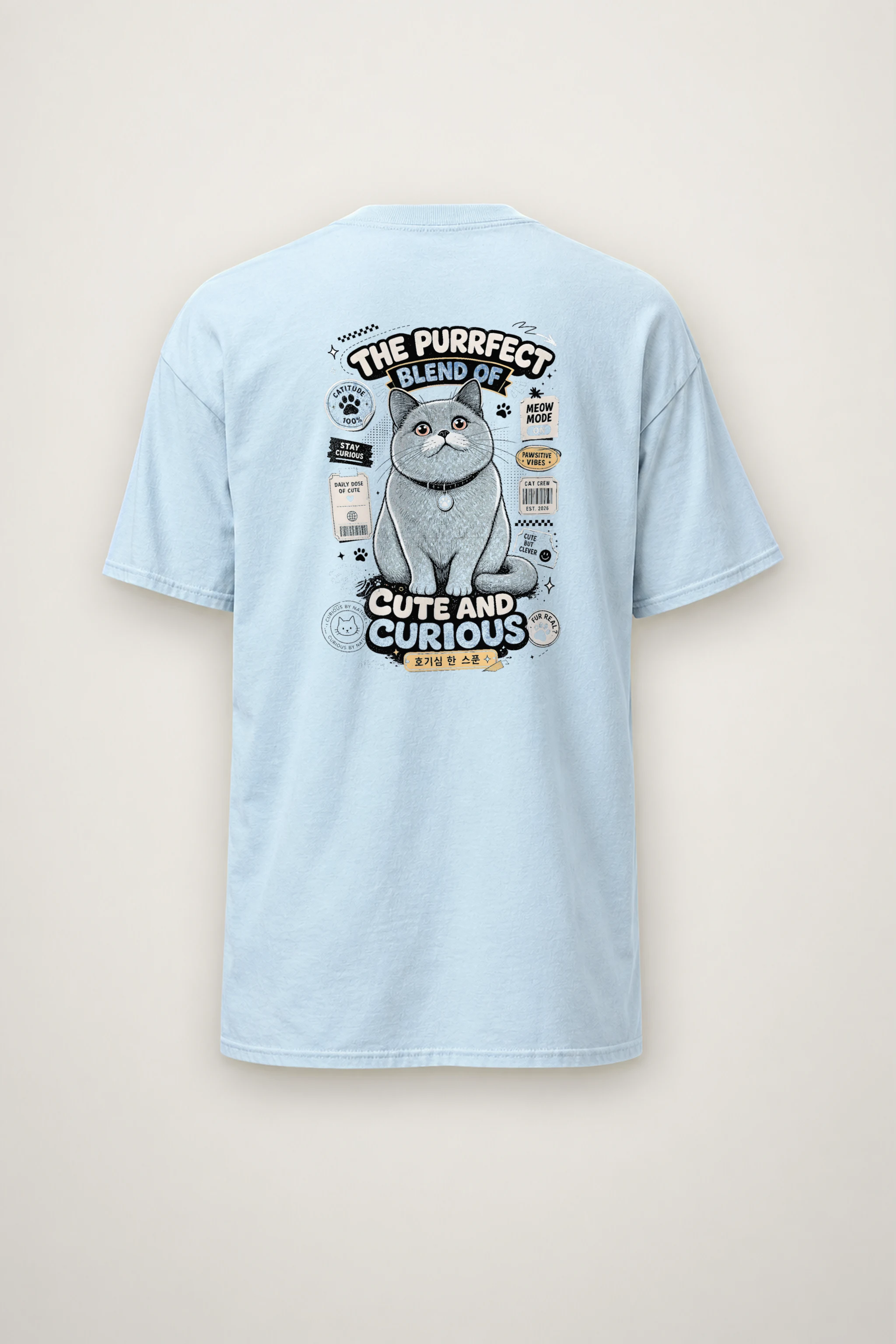 "Pawsitive Vibes" Heavyweight Unisex Crewneck T-shirt