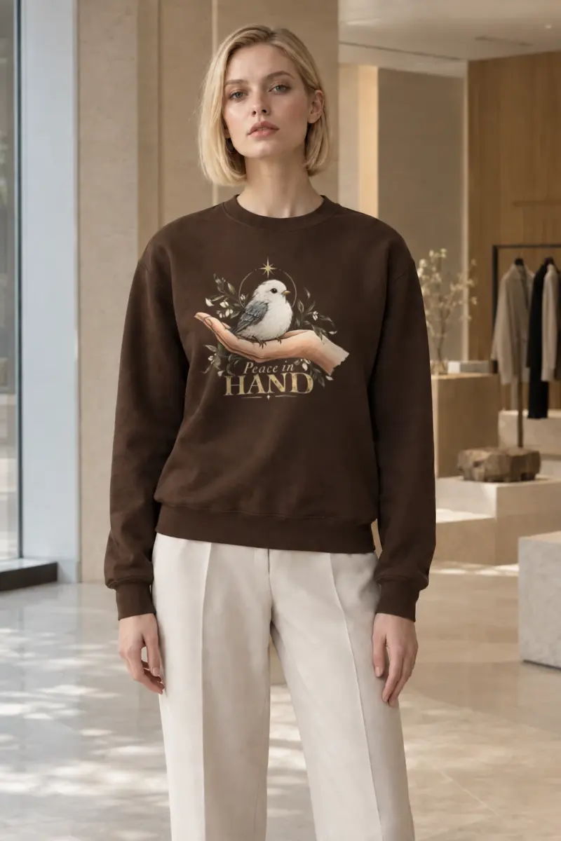 "Peace in Hand" Heavy Blend Unisex Crewneck Sweatshirt | Gildan 18000