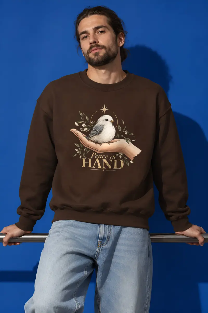 "Peace in Hand" Heavy Blend Unisex Crewneck Sweatshirt