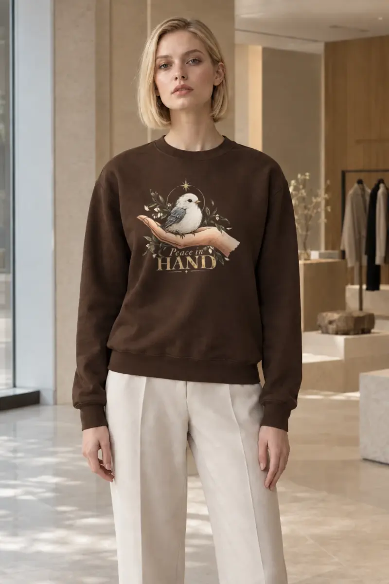 "Peace in Hand" Heavy Blend Unisex Crewneck Sweatshirt | Gildan 18000