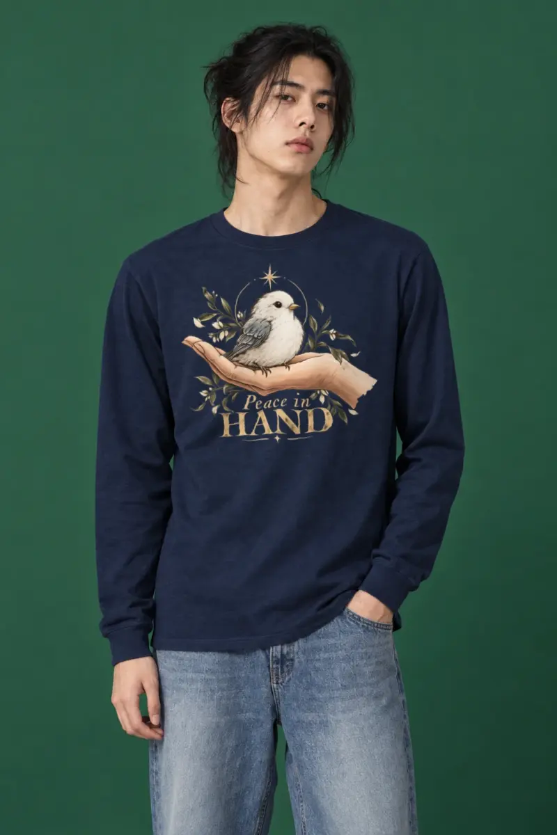 "Peace In Hand" Unisex Longsleeve T-shirt | Gildan 2400