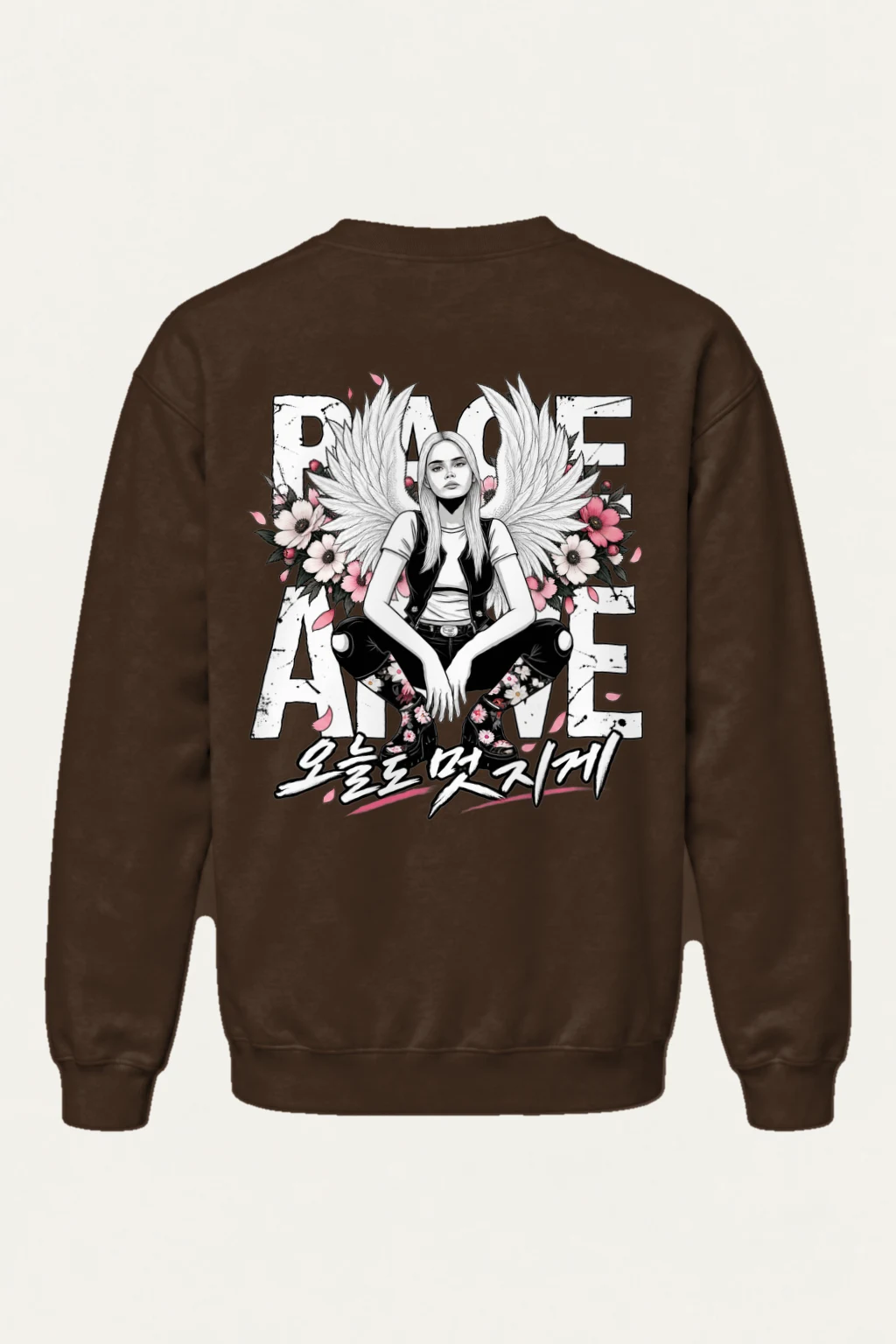 "Peace Love Rock N Roll" Heavy Blend Unisex Crewneck Sweatshirt | Gildan 18000