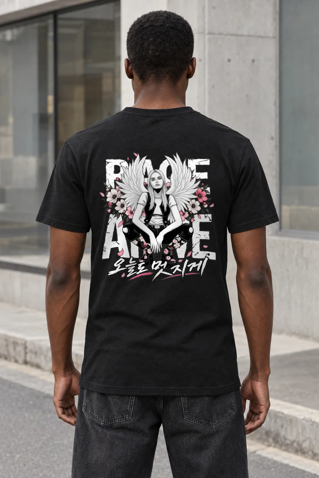 "Peace Love Rock N Roll" Heavyweight Unisex Crewneck T-shirt | Gildan 5000