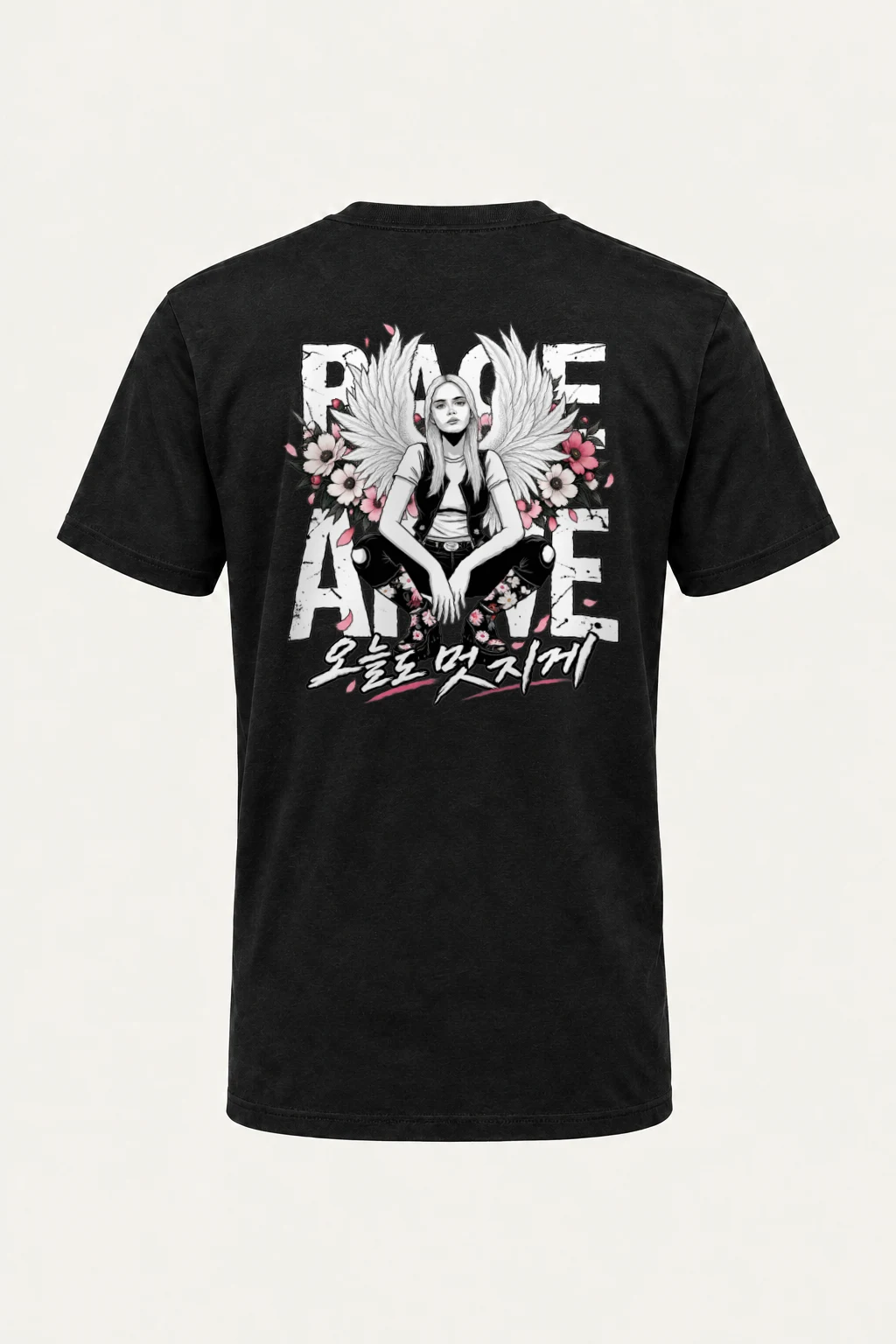 "Peace Love Rock N Roll" Heavyweight Unisex Crewneck T-shirt | Gildan 5000