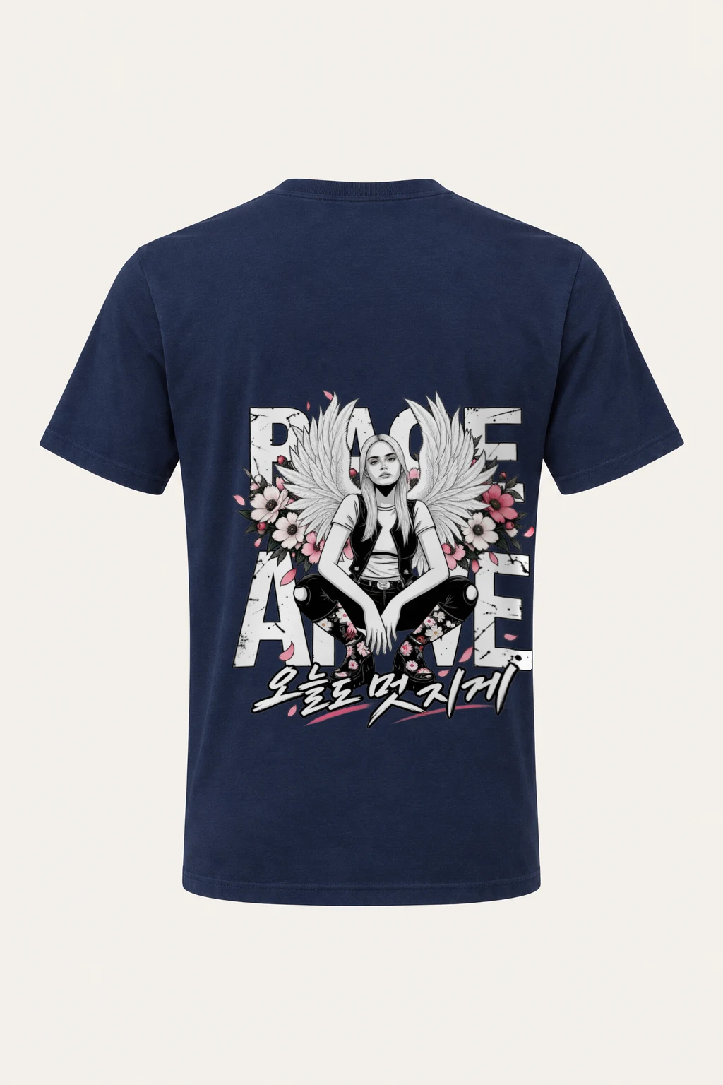 "Peace Love Rock N Roll" Heavyweight Unisex Crewneck T-shirt | Gildan 5000