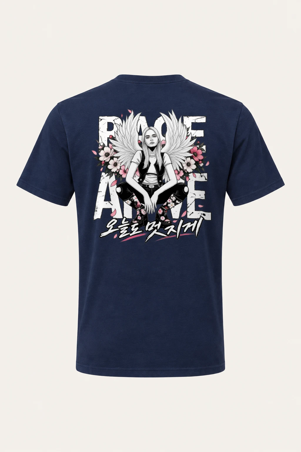 "Peace Love Rock N Roll" Heavyweight Unisex Crewneck T-shirt | Gildan 5000